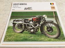 Carte moto Gillet Herstal 500 HG25 1936 collection Atlas Motorcycle Belgique