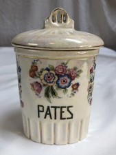 Vintage French Pates Spice Floral and Gold Lined Pot