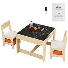 VEVOR 1 Table d’Enfant avec 2 Chaises Ensemble de Meuble d'Enfant avec Rangement