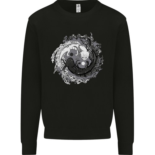 Sweat capuche yin yang pour - À,