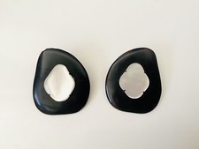 Boucles d'oreilles clips ethnique nacre NATURE Bijoux Vintage 1990s