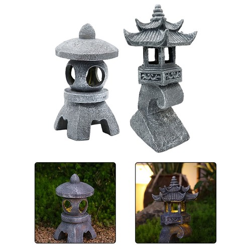 Lampe pagode résine - lampe, en