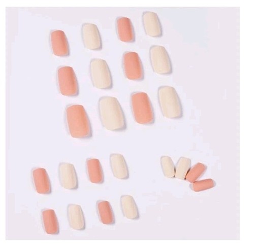 24pcs nude pink matte almond - 24pcs,