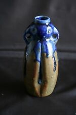 Vase en grès ancien marron/bleu