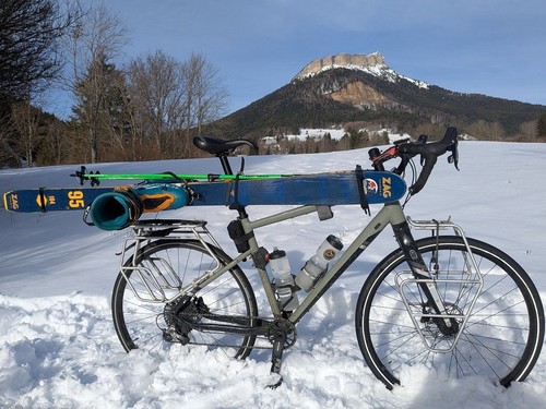 Porte skis pour vélo - vélo, skicycle