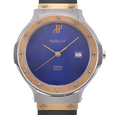 HUBLOT MDM Classic 1401.2 Date SS/K18/Rubber blue Dial Quartz Unisex L#143180
