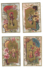 4 Chromos anciens pub