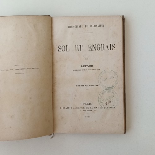Sols engrais lefour 1887 - et,