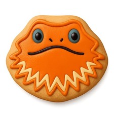 Curious Pogona Head Cookie