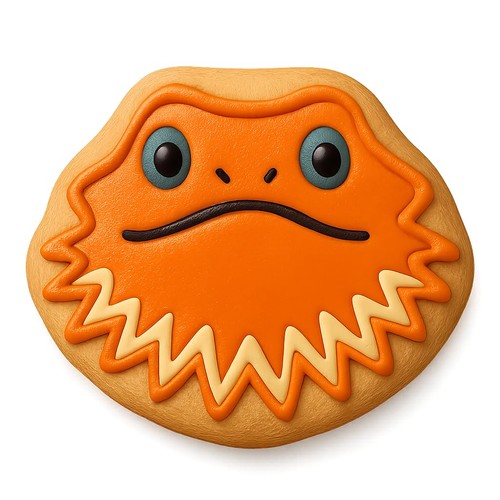 Curious pogona head cookie - curious,