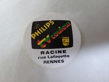 Ancien autocollant vintage tv couleur Philips Racine Rennes rue Lafayette