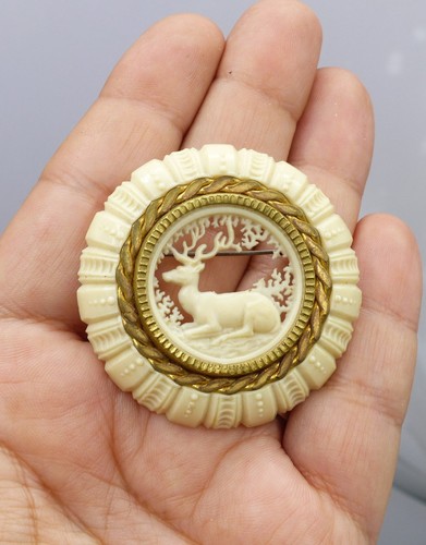 Broche ancienne laiton - ancienne, et