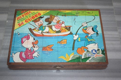 Jeu cubes puzzle - 24, vintage