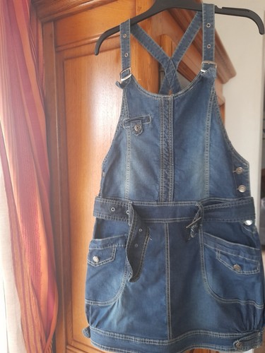 Robe salopette jeans taille - robe,