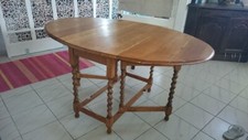 TABLE OVALE chêne clair rallonges 6pieds torsadés élégante pratique légère