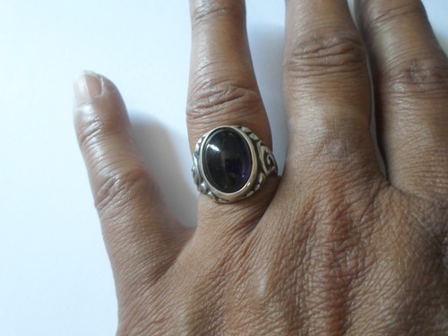 Bague argent massif - en,