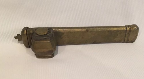 Antique brass pen - brass, case