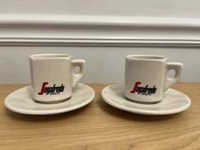 Vintage ACF Italy Espresso Cups.  Segafredo Zanetti.  2 Cups And 2 Saucers.  2oz