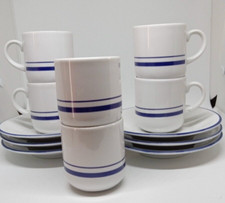 Lot 6 Tasses et Soucoupes Total Vintage Céramique Publicitaire Collection Rétro