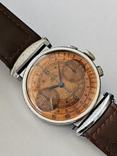 UNIC-CHRONO-MANUAL-BITONAL-COLUMN WHEEL-TILTING HANDLES-33MM-VENUS 175-RARE