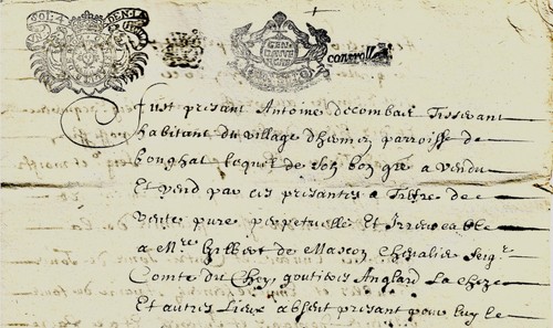 1694 manuscrit acte notarié - acte,