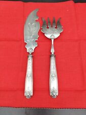 Fish Service Cutlery Solid Silver Sleeves Filled Louis Style 15. (C6)