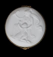 limoges jean louis cute jewelry box, porcelain pills leda and the swan