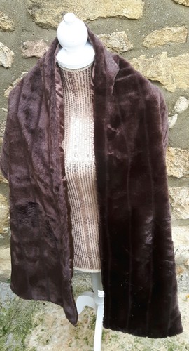 Etole femme marron fourrure - etole,