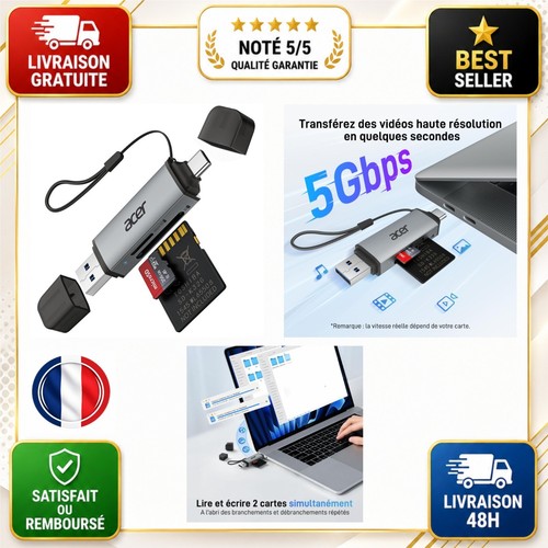 Lecteur cartes acer usb c - cartes,