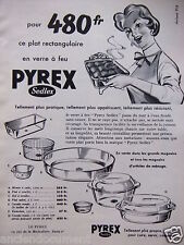 ADVERTISEMENT 1955 PYREX RECTANGULAR FIRE GLASS DISH - ADVERTISING