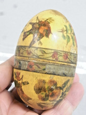 🇫🇷 ANCIENNE BOITE OEUF de COLLECTION en BOIS SCULPTÉ EGG BOX