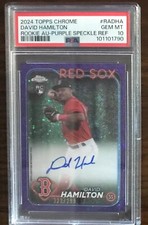 PSA 10 2024 Topps Chrome Purple Speckle Refractor RC Auto David Hamilton 223/299