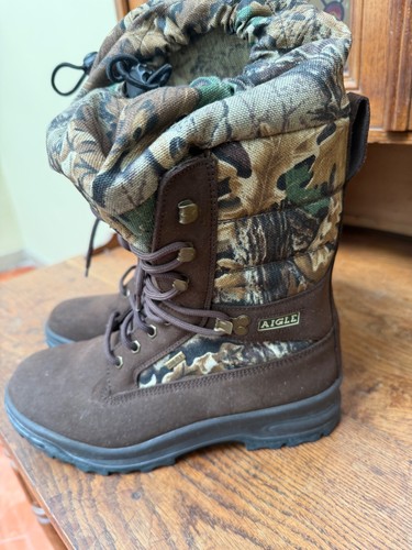 Botte aigle cuir camouflage - botte,
