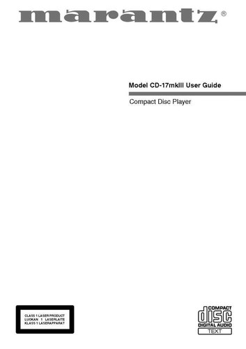 Marantz cd17mk3 player - cd17mk3, cd