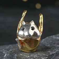 A24 Hamster Pendant in Gold Plated Pouch Sterling Silver 925 