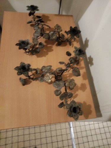 Bougeoirs bronze laiton - 2,