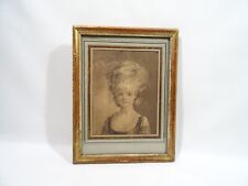 ANCIENNE GRAVURE JEUNE FILLE BOURGEOISE XVIII EME SIECLE OLD ENGRAVING