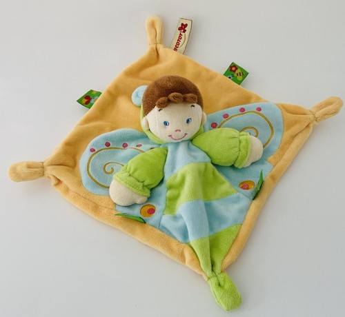 Doudou plat papillon - papillon, lutin