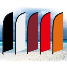 Solid Color Feather Flag Black White Only Swooper Banner Flag Without Pole 2×8FT