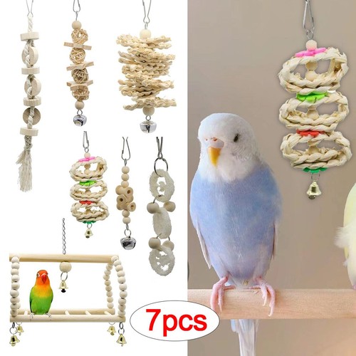 Set jouets perroquet bois - perroquet, 7pcs