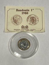 Médaille Baudouin 1er 1980 en Argent avec Certificat (10-21/2)
