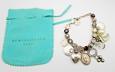 Reminiscence Paris Zoe Lilla Vintage Bracelet Charms Rhinestones Silver tone
