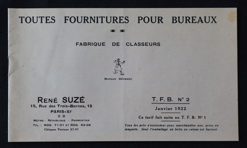 Catalogue 1922 classeurs - classeurs, rené