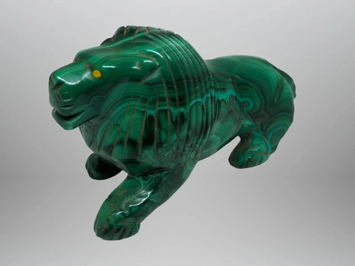 Statue lion malachite - lion,