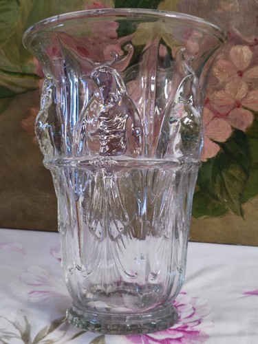 Ancien vase verre massif - en,