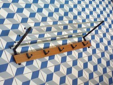 PORTEMANTEAU BAGAGE scandinave TECK étagère 5 crochet portants-DESIGN 1960 70