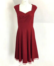 MUXXN Women Red Dress Vintage Pin Up Rockabilly Goth Size US 8 Med  Fit & Flair