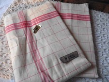 6 ANTIQUE LINEN X COTTON BEIGE LITEAUX CROSSES RED GLASS TOWELS 60X72