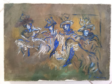 HUILE SUR TOILE ANCIENNE SCENE