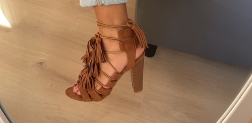Sandales talons franges